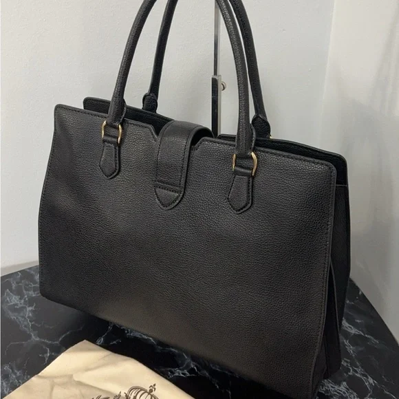 LAUREN RALPH LAUREN Large Bag Leather Black Carryover Laptop Satchel AUTHENTIC - Picture 10 of 16